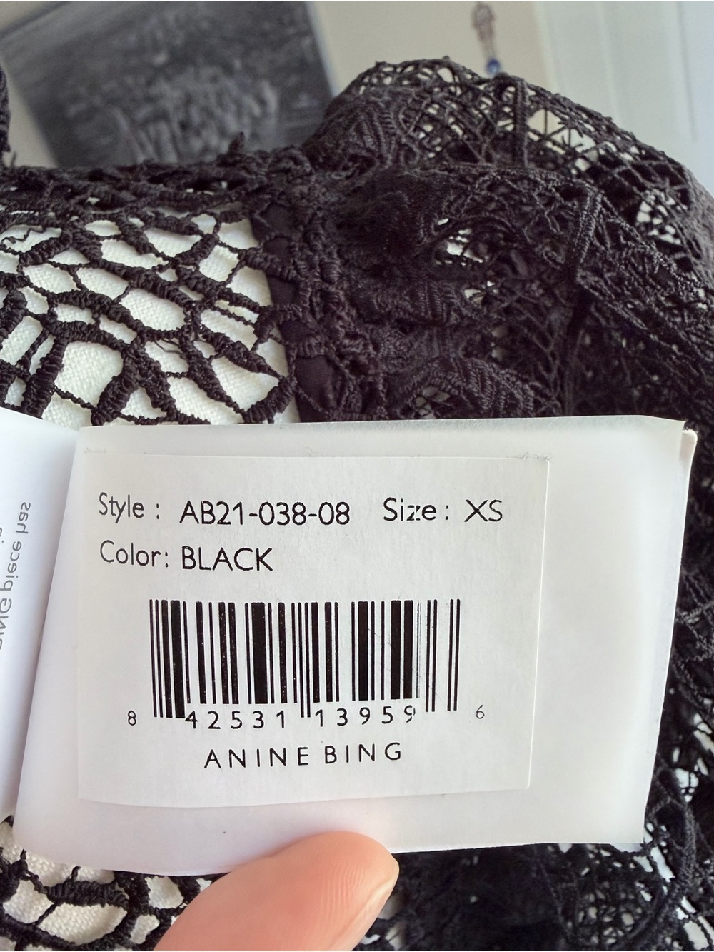 Anine Bing Black Lace Ruffle Sleeve Top - Picture 9 of 10